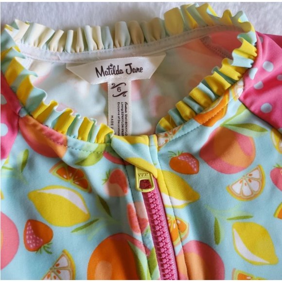 Matilda Jane Fruit Smoothie Long Sleeve Swimsuit Size 6 bathing lounge suit long - Picture 2 of 3